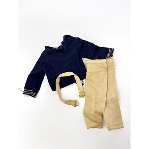 Vintage GI Joe Sized Sailor Uniform Navy Blue Jumper Tan Pants Belt Set 12 Inch